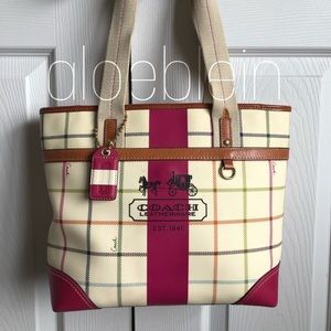Coach Tattersall Canvas Heritage Tote A0868-12220